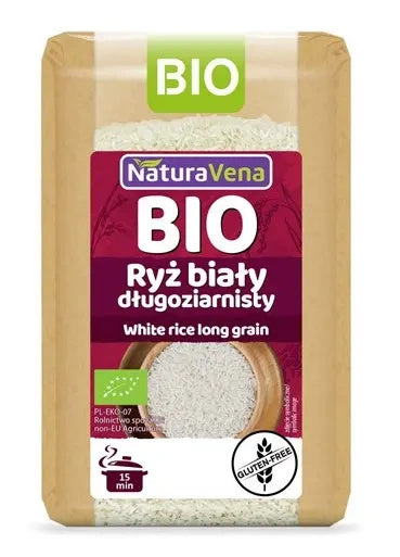Ryż biały długoziarnisty bezglutenowy 500 g - NaturaVena (EKO)