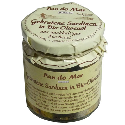 Sardynki europejskie smażone w bio oliwie z oliwek extra virgin 220 g (154 g) - Pan Do Mar