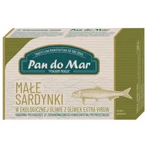 Sardynki europejskie w bio oliwie z oliwek extra virgin 120 g (90 g) - Pan Do Mar