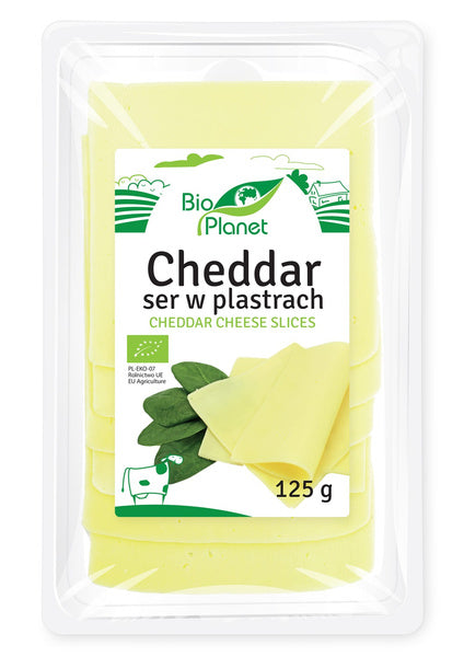 Ser cheddar w plastrach 125 g - Bio Planet (EKO)