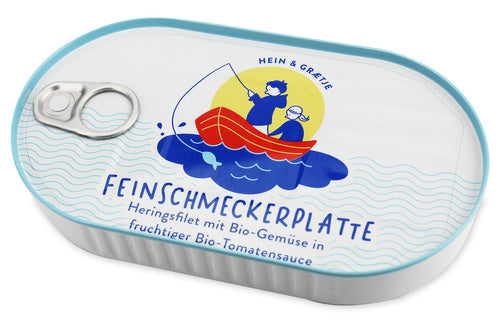 Śledź EKO filety w sosie pomidorowym z warzywami 200 g - Hein I Graetje (EKO)