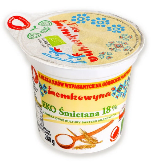 Śmietana 18 % 280 g - Łemkowyna (EKO)