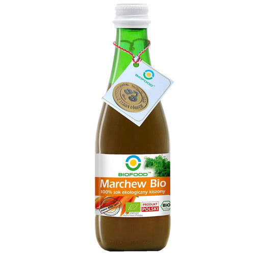 Sok z marchwi kiszonej NFC bezglutenowy 300 ml - Bio Food (EKO)