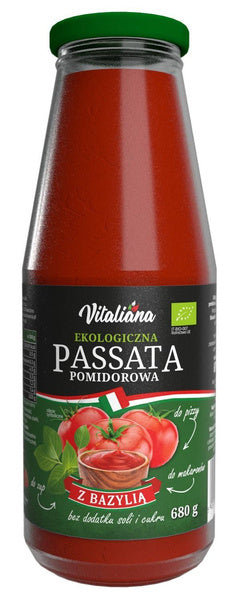 Sos pomidorowy passata z bazylią 680 g - Vitaliana (EKO)