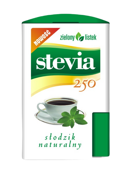 Stevia naturalny słodzik pastylki w dozowniku 250 szt. 13 g - Zielony Listek