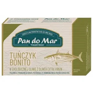 Tuńczyk bonito w bio oliwie z oliwek extra virgin 120 g (90 g) - Pan Do Mar