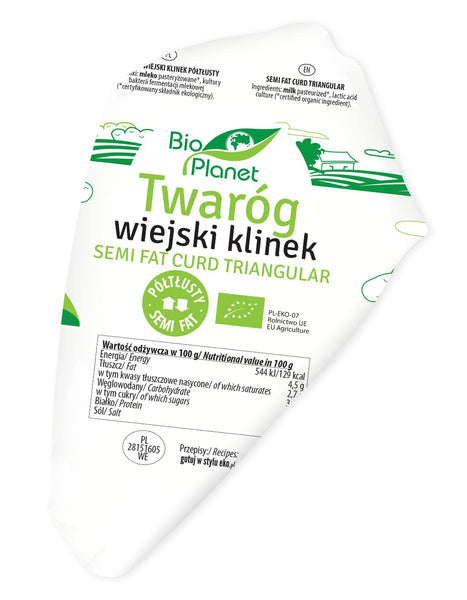 Twaróg wiejski klinek półtłusty (ok. 0,25 kg) - Bio Planet (EKO)