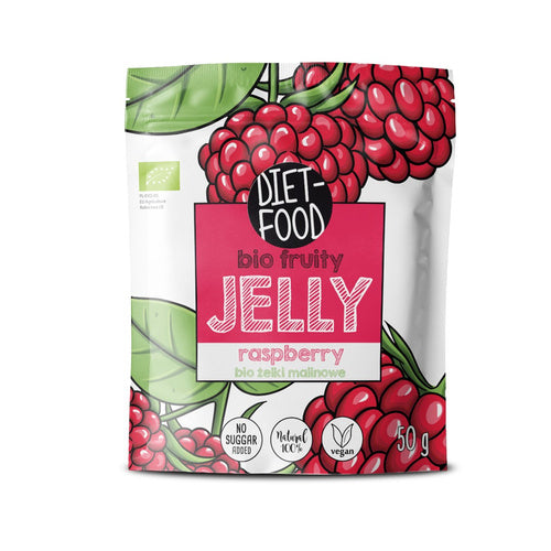 Wegańskie żelki bez żelatyny malinowe 50 g - DIET-FOOD (EKO)