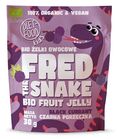 Wegańskie żelki bez żelatyny o smaku czarnej porzeczki 30 g - DIET-FOOD (EKO)