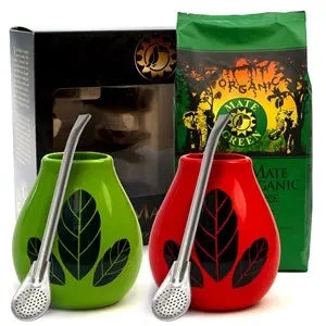 Zestaw dla dwojga yerba mate 400 g 2 x matero 2 x bombilla - Organic Mate Green (EKO)